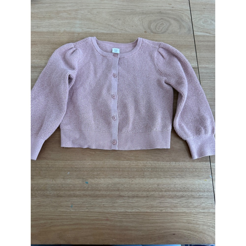 Baby GAP Toddler Girls Pink Metallic Shimmer Knit Cardigan Sweater Size 4T
